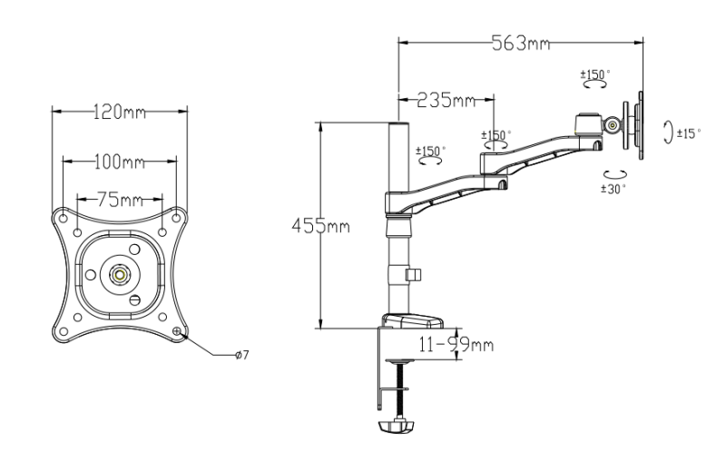 Desktop Mount Monitor Bracket (YB1021)