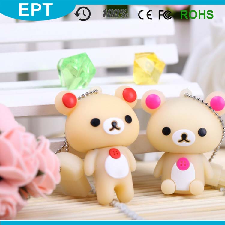 Cute PVC Custom Teddy Bear Shape USB Flash Drive (TG104)