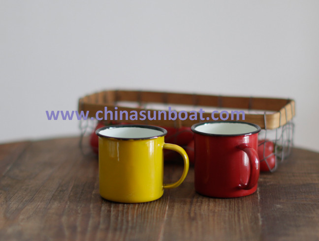 Sunboat Retro Enamel Milk Cup Coffee Cup Enamel Water Cup Tableware Kitchenware/ Kitchen Appliance