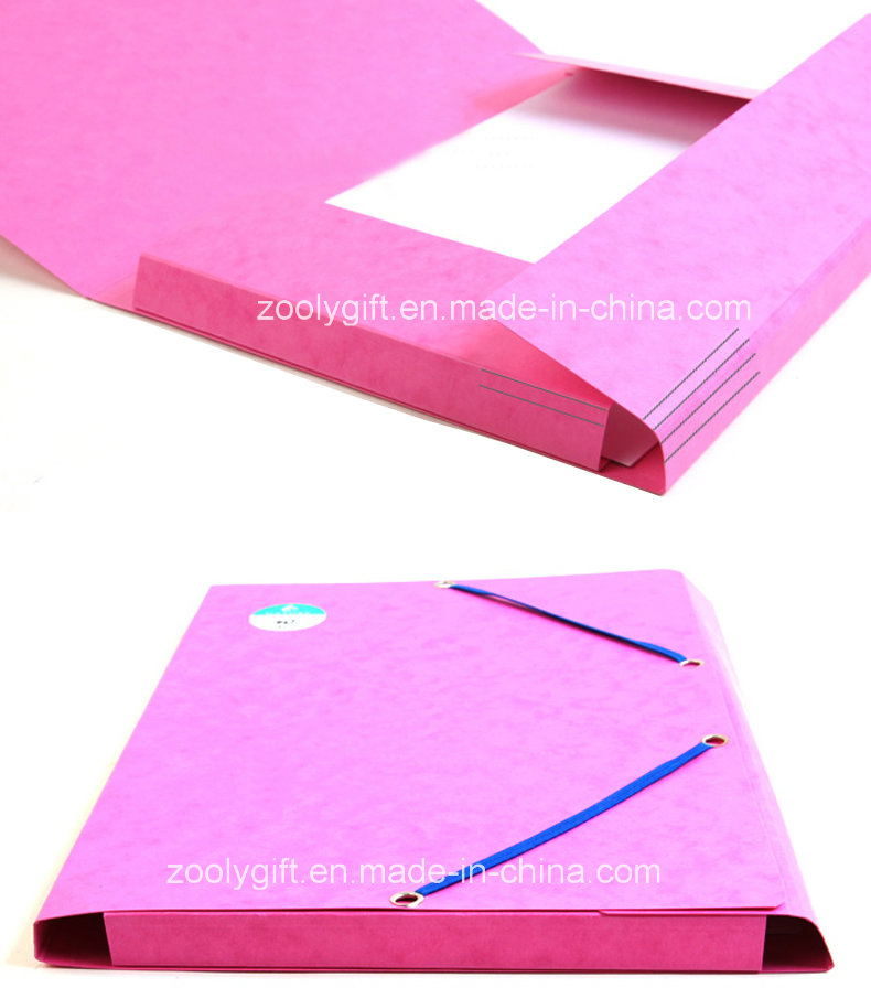 3 Flap Recycle Paper File Folder with Elastic Band Closure