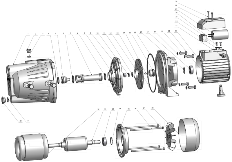 1.0HP Jet Water Pump (JET-100L)