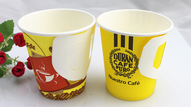 7oz Disposable Single Wall Paper Cup with Handle Cheap Wholesale