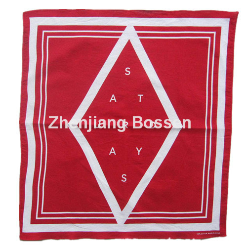 Custom Made Logo Printed Promotional Cotton Big Handkerchief Head Scarf