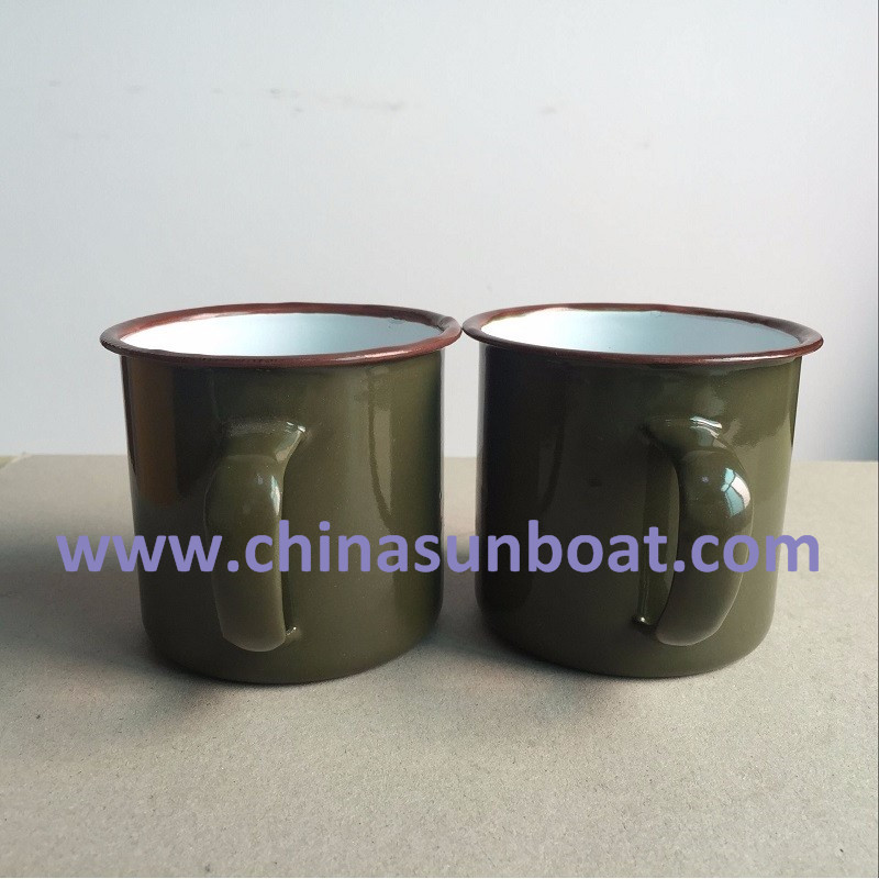 Drinkware Handgrip Metal Enamel Cup Chinese Classic Tableware Nostalgic Tableware