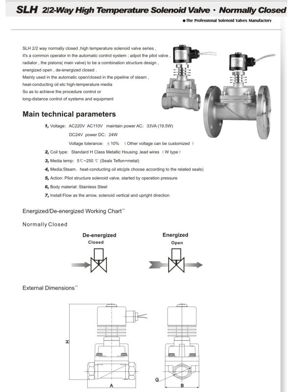 Solenoid Valve--High Temperature (SLH SERIES)