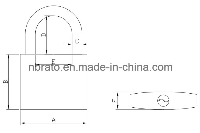 Heavy Duty Rectangular Iron Padlock with 5 Keys