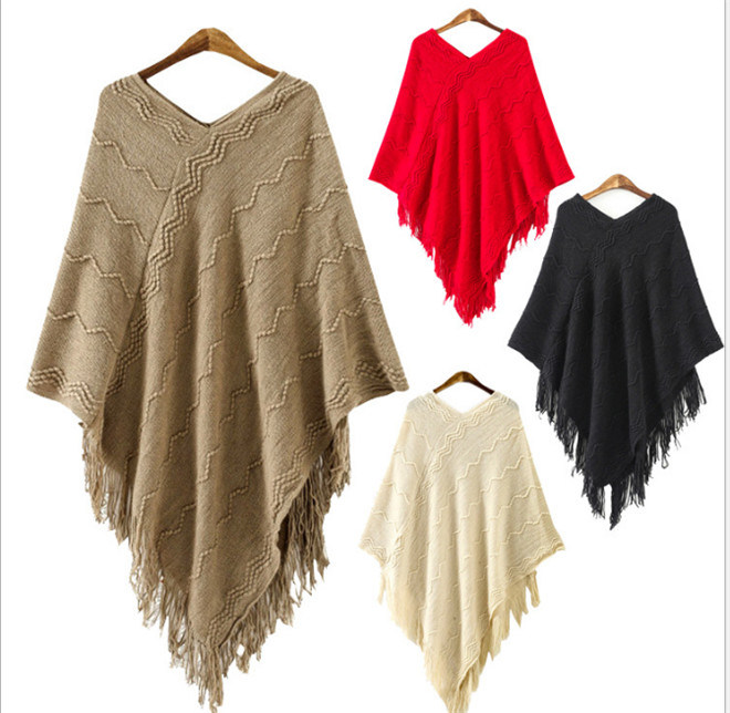 2017 Fashion Sweater Wool Poncho Wholesale Peruvian Alpaca Wool Poncho