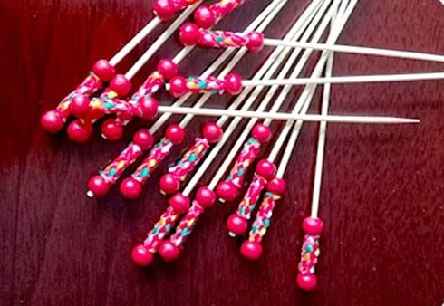 Disposable Promotional Beaded Bamboo Skewers