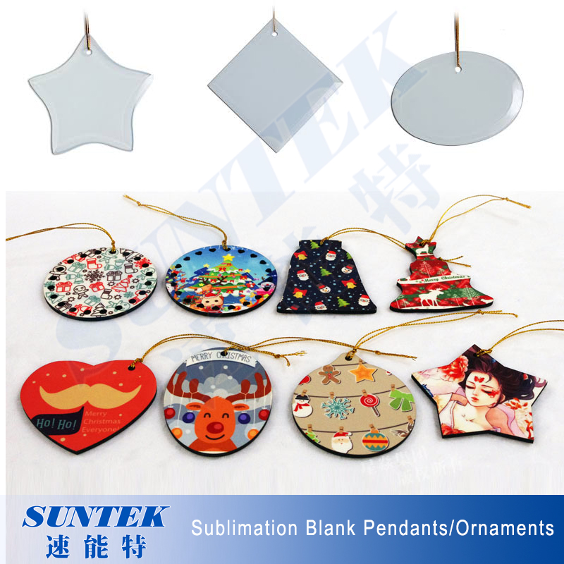 Wholesale DIY Sublimation Blank Ceramics Christmas Ornaments Pendants