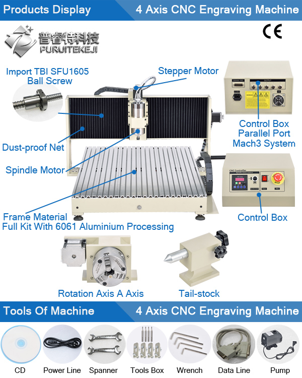 Computerized CNC Lathe CNC Marble Router Machine