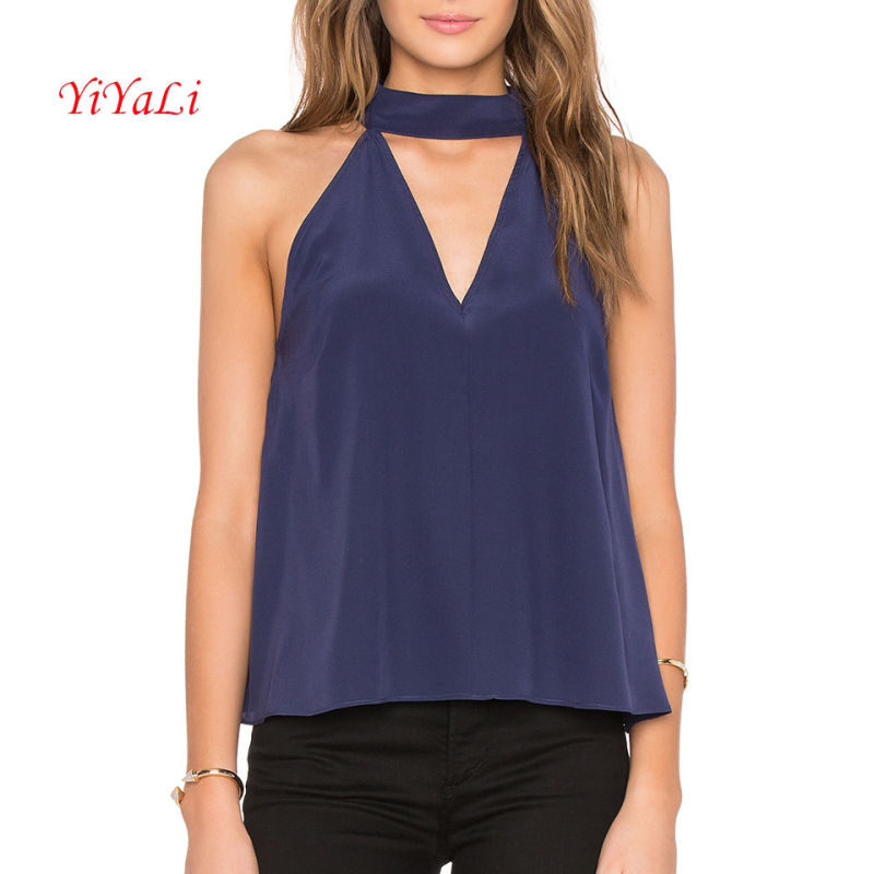 Polyester Unique Design V Neck Fashion Normal Top