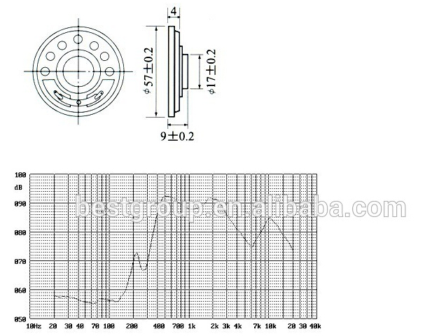 85dB 57mm 0.5W Internal Speaker Mylar Speaker Mylar Speaker