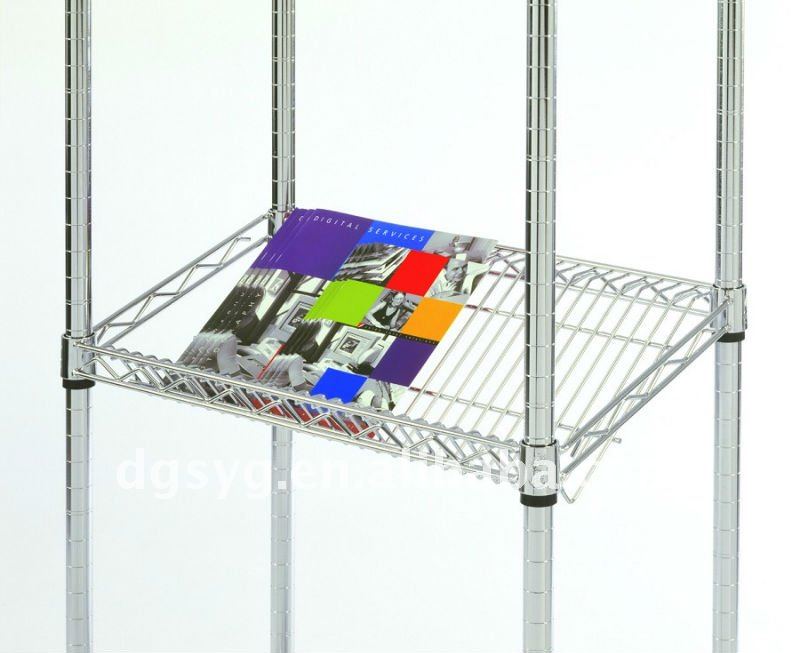 DIY 5 Tiers Slanted Chrome Steel Wire Magazine/Book Display Rack Holder (CJ-B1196)