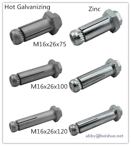 Hot Galvanizing M16 Anchor Expansion Bolts for Fixing Structural Glazing Spider