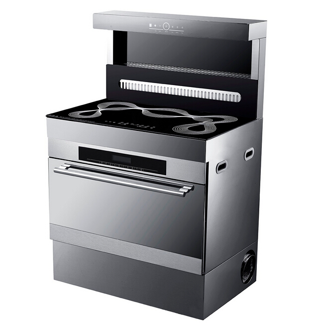 Integrated Gas Cooker Range, Hood with Oven and Stove