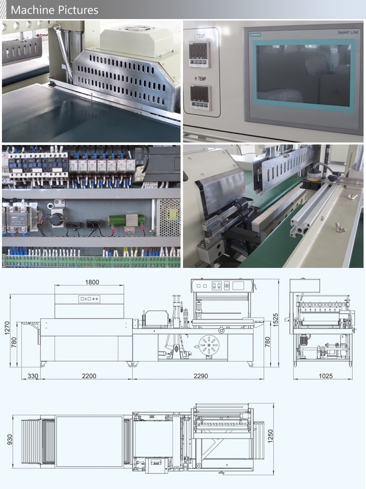 Automatic Side Sealing and Shrinking Heat Contraction Shrinking Wrapping Machine