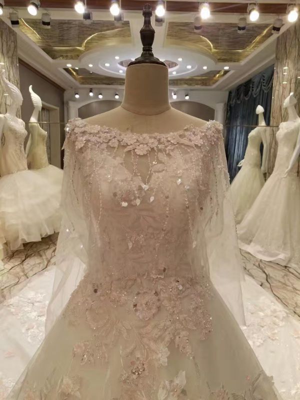 New Arrival 2017 Top Princess Marriage Wedding Dresses with Shawl