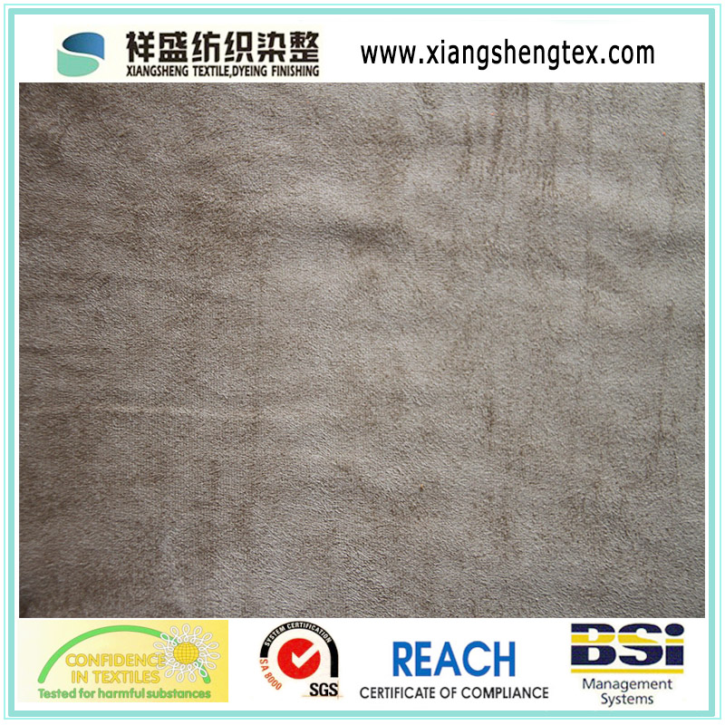 100% Polyester Knitted Suede Sofa Fabric