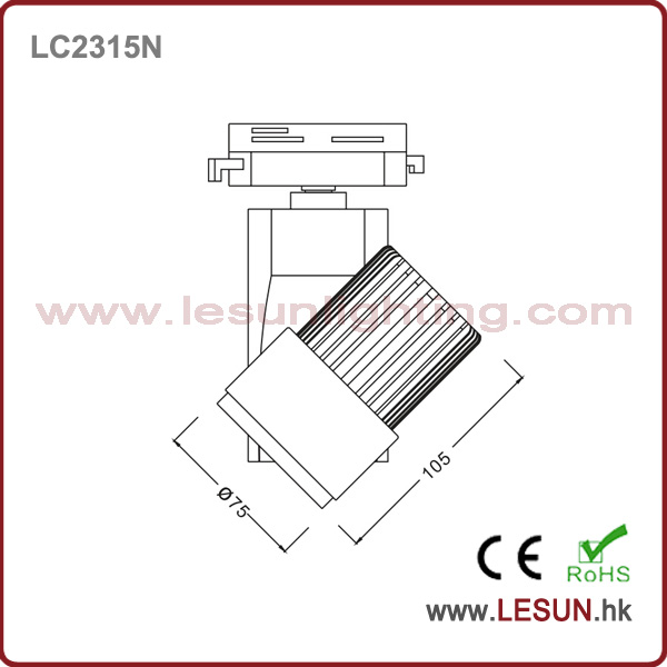 AC100-240V 3 Wire 15W LED Gallery Track Light LC2315n