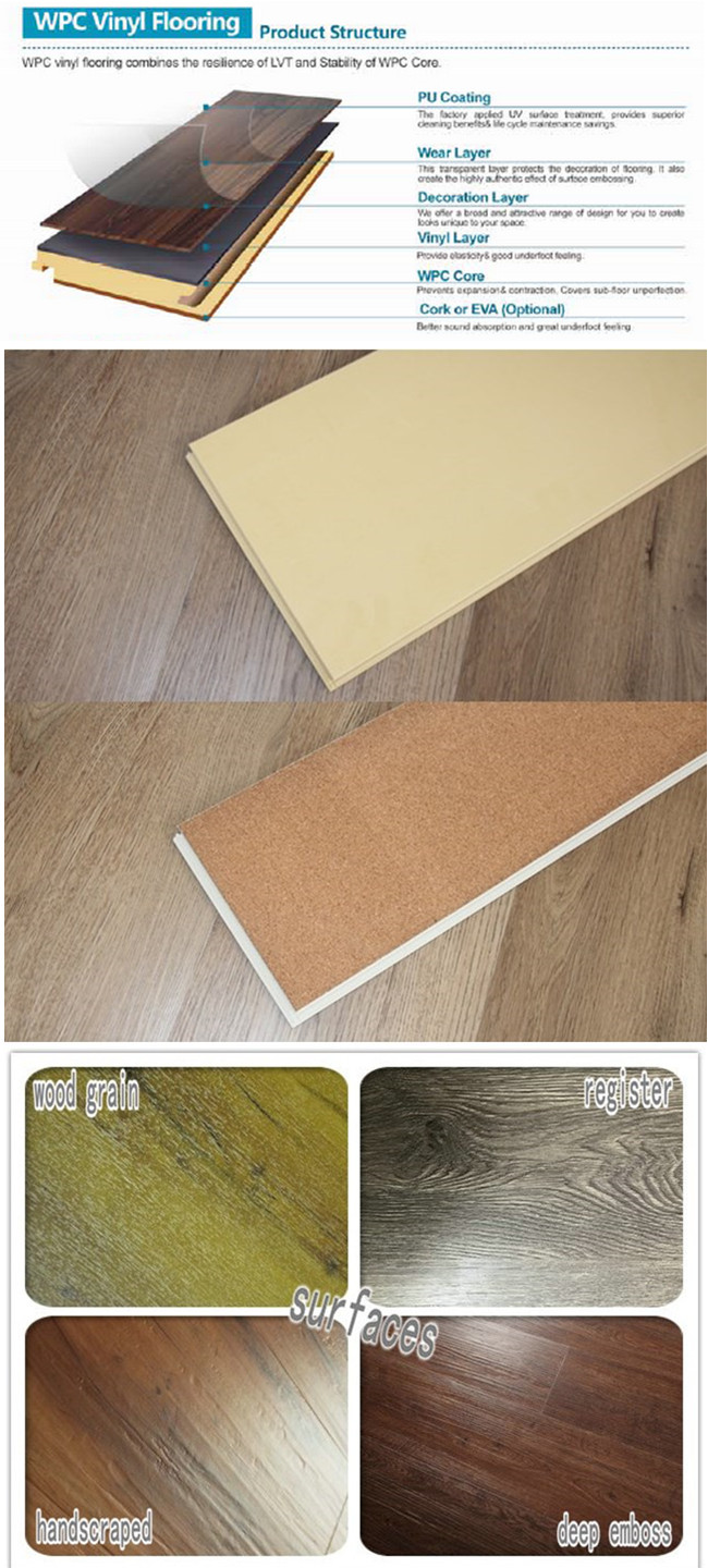 PVC Vinyl Flooring Click System Indoor WPC/PVC Floor 5mm/6mm/7mm