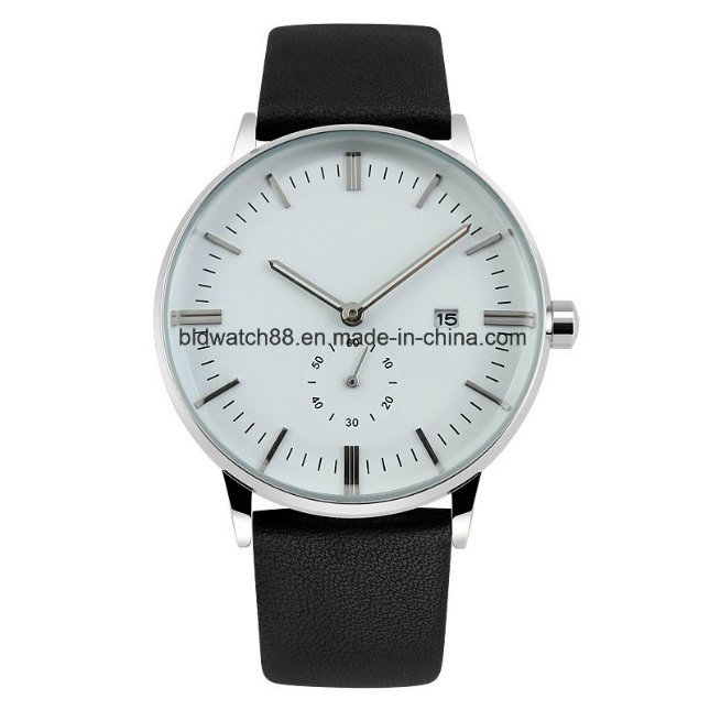 Classic Men's Wrist Watch with Leather Band