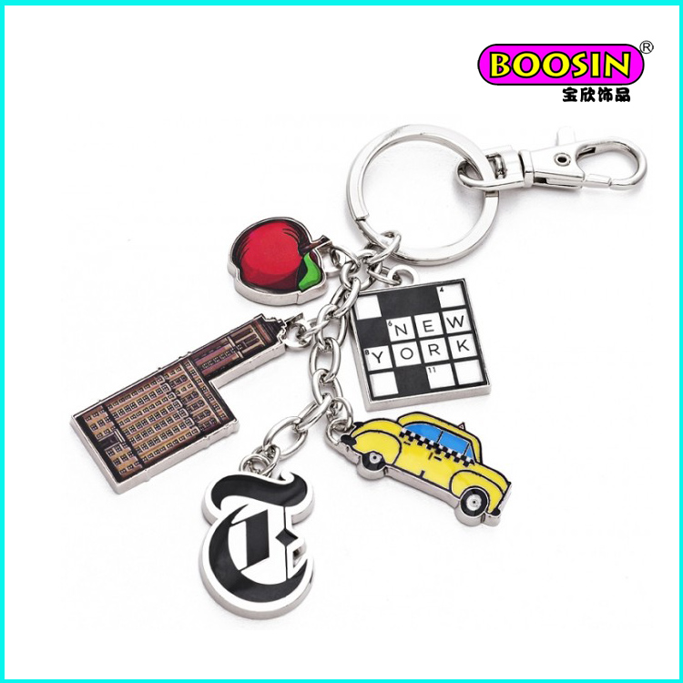 Promotional Wholesale Enamel Sports Charms Metal Keychain