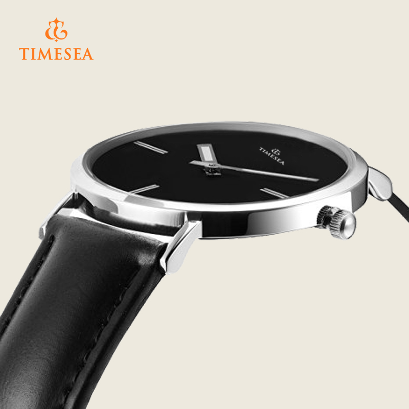 Timesea Casual Quartz Wristwatch with Leather Strap 72295