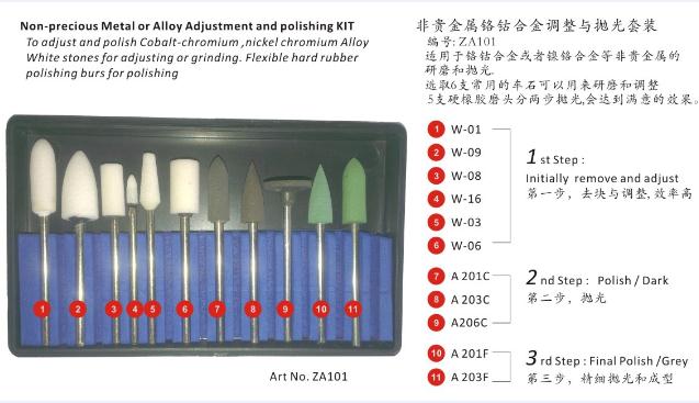 Non-Precious Metal or Alloy Adjustment and Polishing Kit