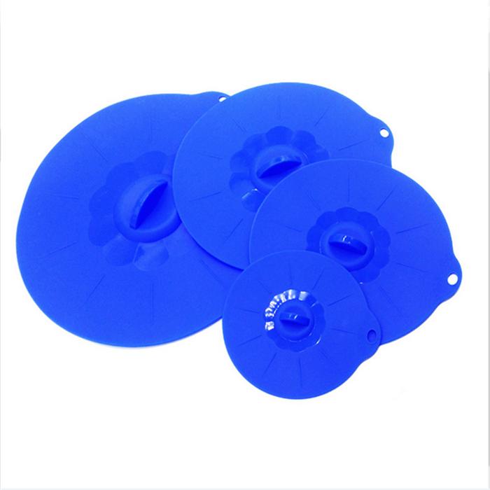 a Set of 4 Silicone Bowl Lids Reusable Suction Seal Covers for Bowls, Pots, Cups Suctions Lids Food Protection Lids