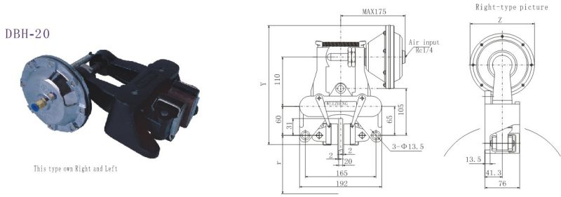 100nm Dbh-205 for Machine Pneumatic Air Disc Brake