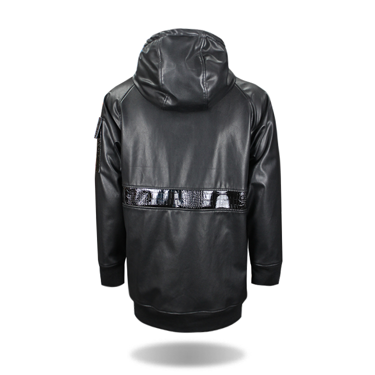 Custom Black Fashion Men's Fleece Leather Jackets Made in China