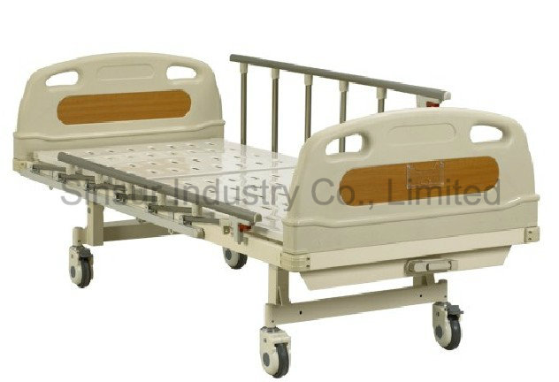 ISO/Ce Approved One Shake Manual Aluminum Alloy Guardrail Hospital Beds