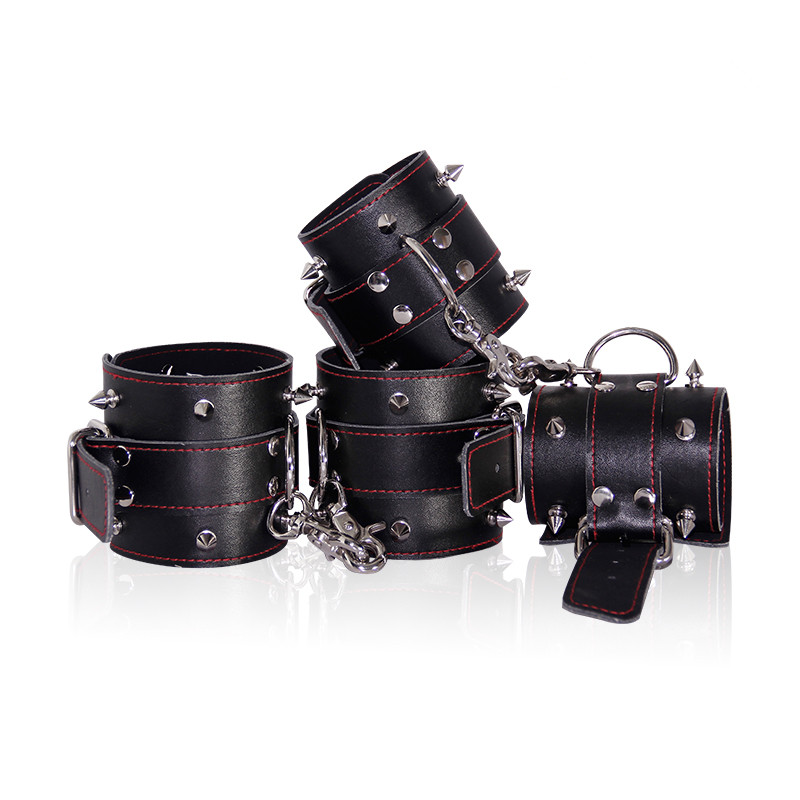 Hot Sale Leather Restraints Foot Hand Cuff Male Bondage Bdsm Sex Toys