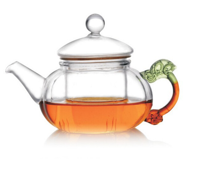 Fashion Design Heat Resistant Brosilicate Glass Tea Pot with Filter