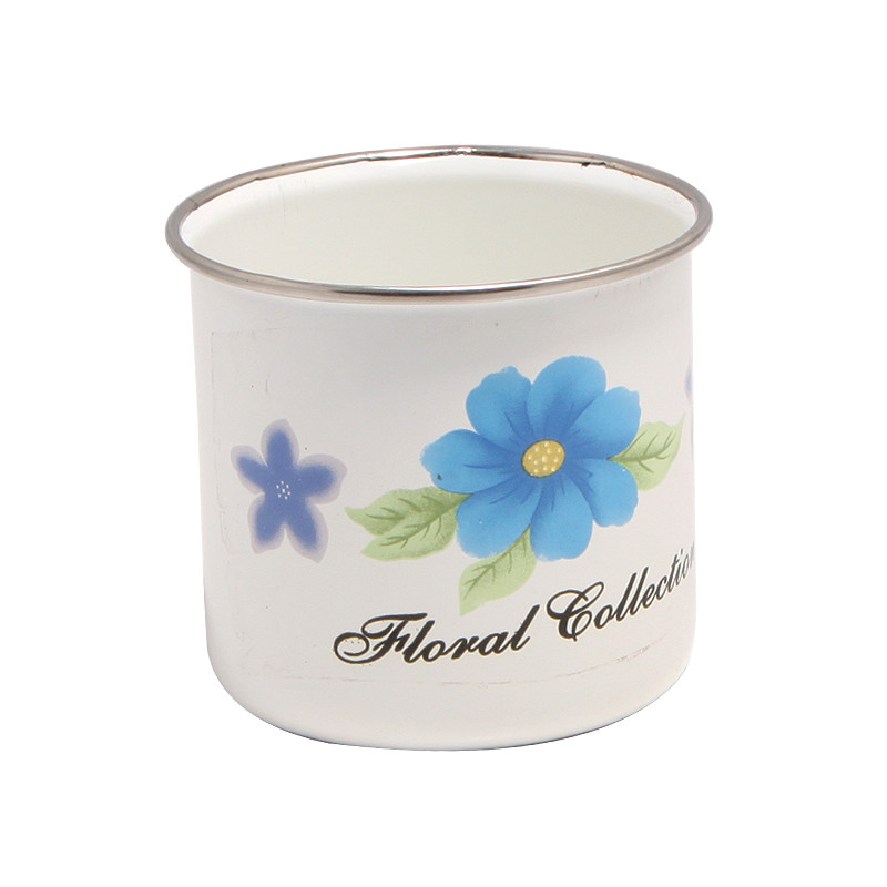 2015 New Design Enamel Mug with Elegant Decal