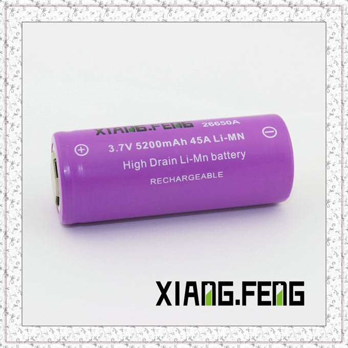 3.7V Xiangfeng 26650 5200mAh 45A Imr Rechargeable Lithium Battery 26650 Battery