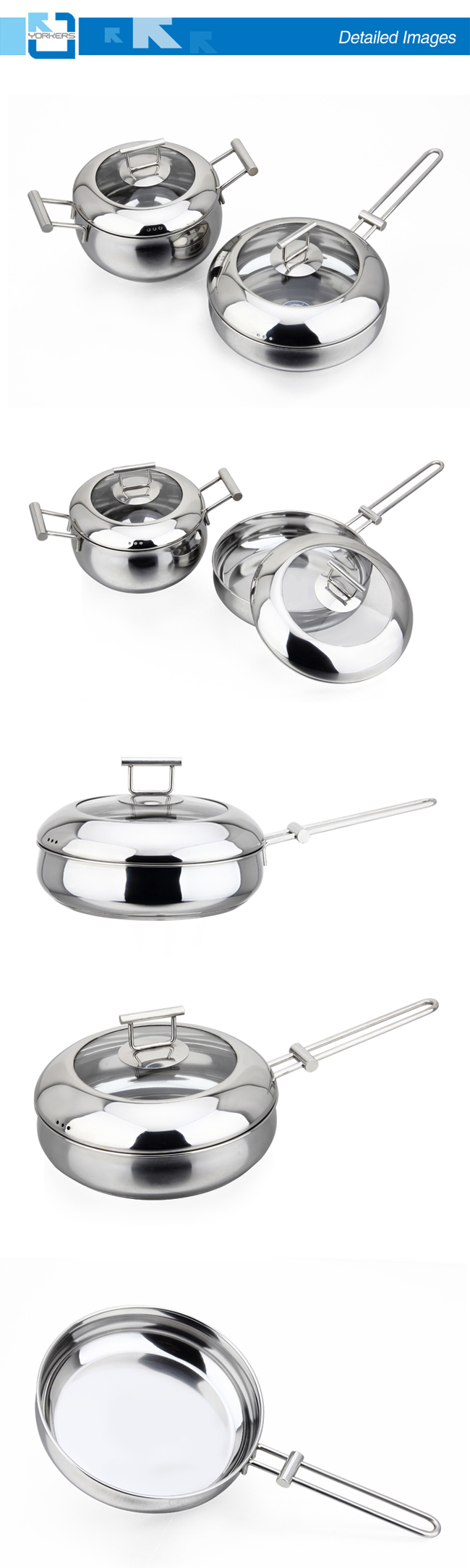 Fashion Eco-Friendly Metal Type Stainless Steel Cookware Set Pot Set