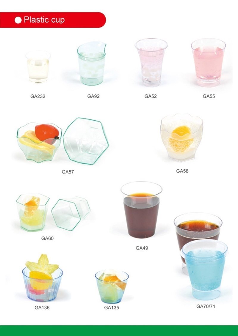 PP/PS Plastic Cup Triangle Clear Plastic Bijoux Cup