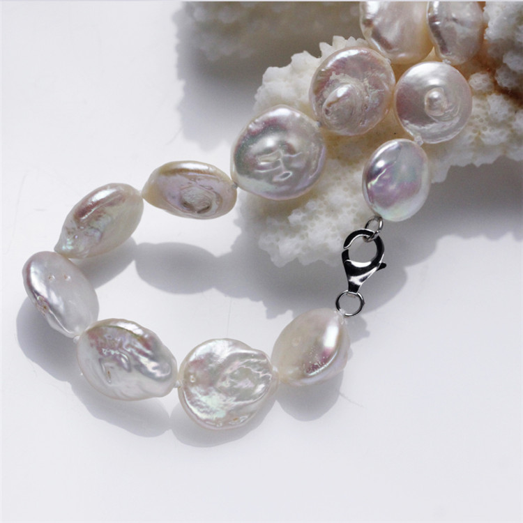 Snh Natural Coin Shape Women Pearl Jewelry Set