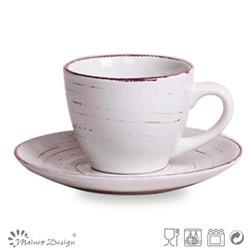 3oz Ceramic Cheap Price Espresso Cup and Saucer