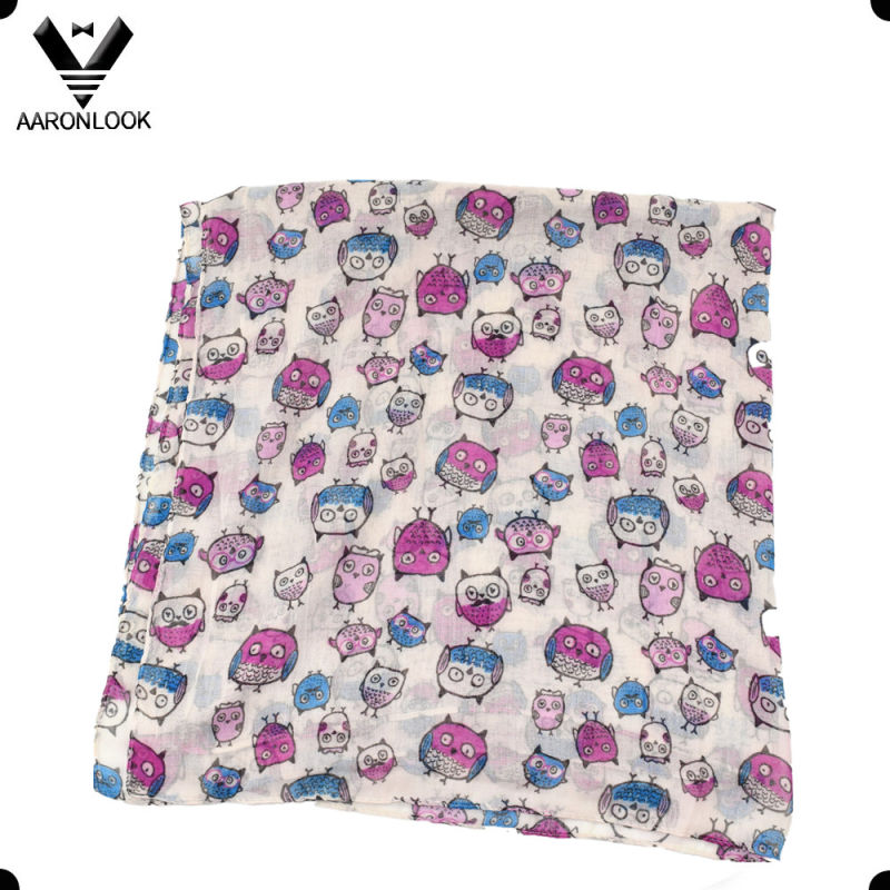 Fashionable Cheap Owl Print Scarf Polyester