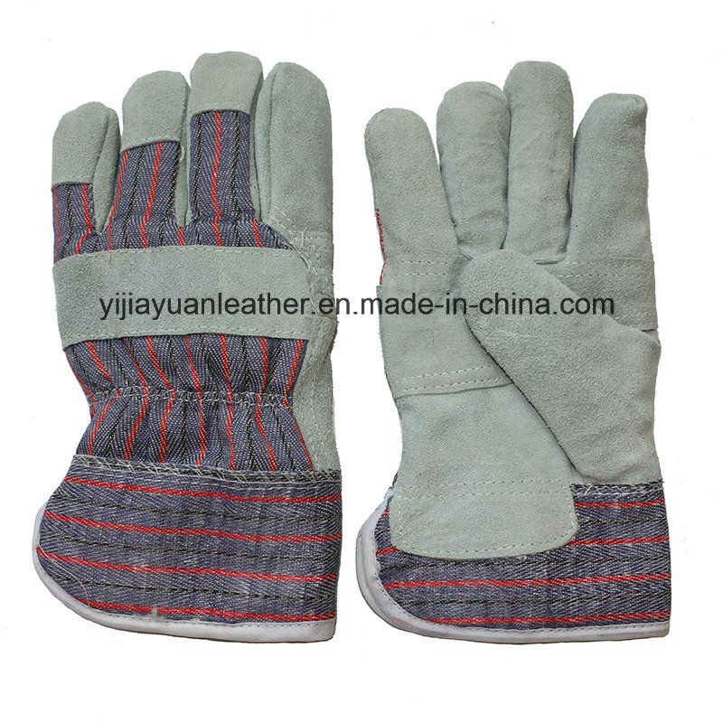 Boa Full Lining Leather Paste Cuff Winter Warm Work Gloves for Rigger