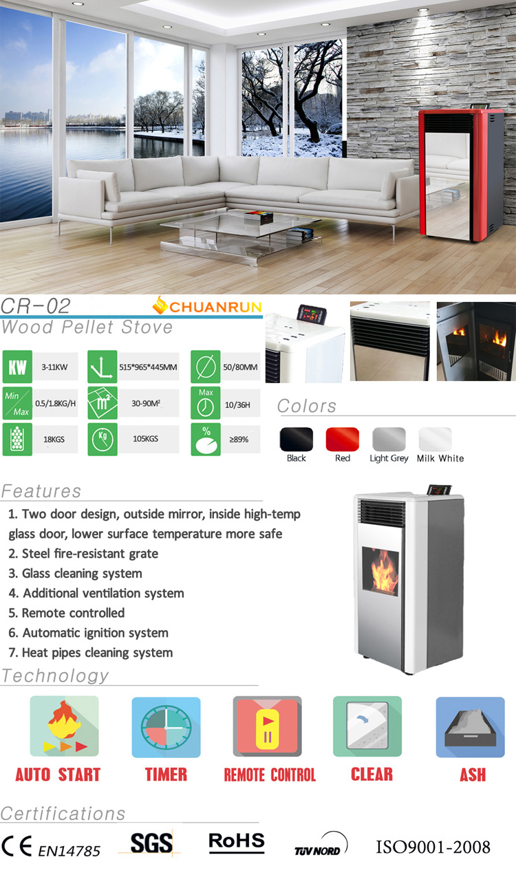 En14785 Approved Biomass Wood Pellet Burning Stove