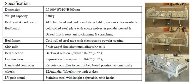 Hospital Medical 2-Function Electric Bed