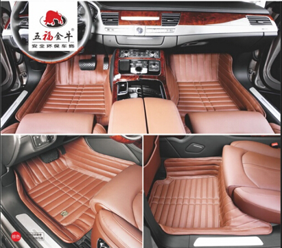 Car Carpet 3D Embroidery Synthetic Leather XPE Mat