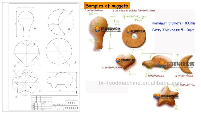 Nugget Shaping Machine, Patty Shaping Machine, Nugget Making Machine Fx-2000