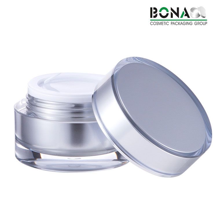 50g Cosmetic Jar Double Wall Clear Acrylic Jar for Cosmetic Packaging