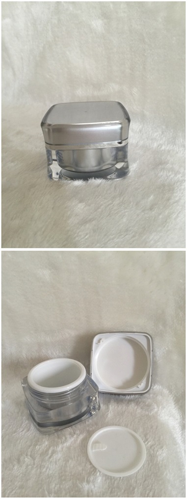 Acrylic Square Cream Jar Bottles for Cosmetic Packaging