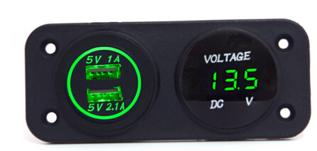 Hot! 12V Waterproof Car Socket & Voltmeter