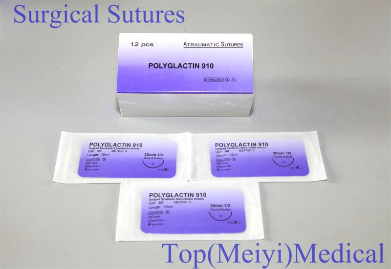 Surgical Suture with Needle-- Polyglactin 910 Braided Suture